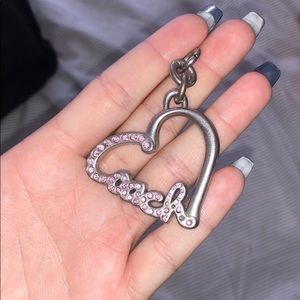 Coach pink rhinestone keychain